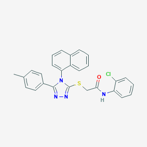 molecular formula C27H21ClN4OS B419051 N-(2-chlorophenyl)-2-{[5-(4-methylphenyl)-4-(1-naphthyl)-4H-1,2,4-triazol-3-yl]sulfanyl}acetamide 