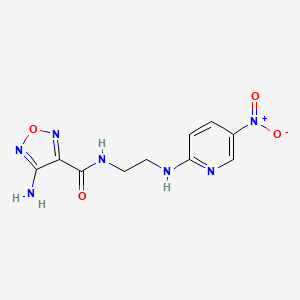 molecular formula C10H11N7O4 B4190510 4-amino-N-{2-[(5-nitro-2-pyridinyl)amino]ethyl}-1,2,5-oxadiazole-3-carboxamide 