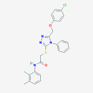 molecular formula C25H23ClN4O2S B419052 2-({5-[(4-chlorophenoxy)methyl]-4-phenyl-4H-1,2,4-triazol-3-yl}sulfanyl)-N-(2,3-dimethylphenyl)acetamide 