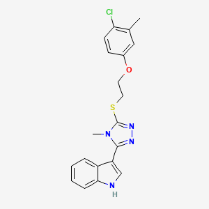molecular formula C20H19ClN4OS B4190533 3-(5-{[2-(4-chloro-3-methylphenoxy)ethyl]thio}-4-methyl-4H-1,2,4-triazol-3-yl)-1H-indole 