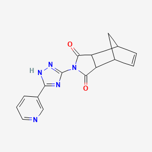 molecular formula C16H13N5O2 B4190537 4-[3-(3-pyridinyl)-1H-1,2,4-triazol-5-yl]-4-azatricyclo[5.2.1.0~2,6~]dec-8-ene-3,5-dione 