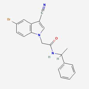 2-(5-bromo-3-cyano-1H-indol-1-yl)-N-(1-phenylethyl)acetamide