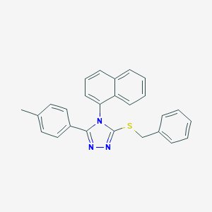 molecular formula C26H21N3S B419055 benzyl 5-(4-methylphenyl)-4-(1-naphthyl)-4H-1,2,4-triazol-3-yl sulfide 