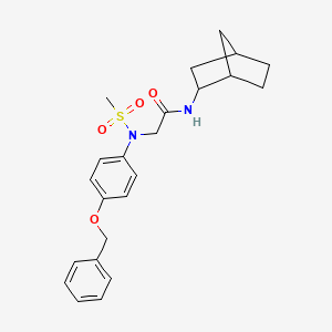 molecular formula C23H28N2O4S B4190555 N~2~-[4-(benzyloxy)phenyl]-N~1~-bicyclo[2.2.1]hept-2-yl-N~2~-(methylsulfonyl)glycinamide 
