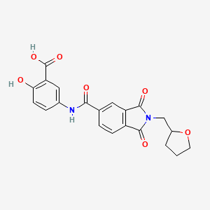molecular formula C21H18N2O7 B4190560 5-({[1,3-dioxo-2-(tetrahydro-2-furanylmethyl)-2,3-dihydro-1H-isoindol-5-yl]carbonyl}amino)-2-hydroxybenzoic acid 