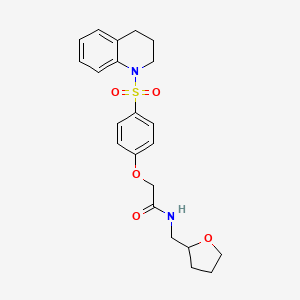 molecular formula C22H26N2O5S B4190569 2-[4-(3,4-dihydro-1(2H)-quinolinylsulfonyl)phenoxy]-N-(tetrahydro-2-furanylmethyl)acetamide 
