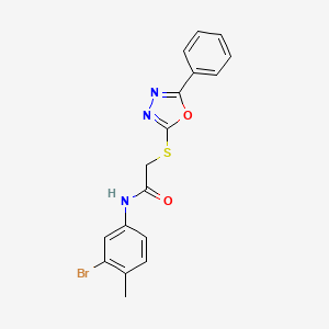 molecular formula C17H14BrN3O2S B4190609 N-(3-bromo-4-methylphenyl)-2-[(5-phenyl-1,3,4-oxadiazol-2-yl)thio]acetamide 