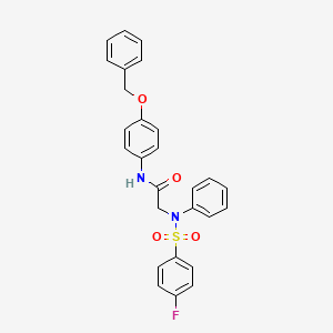 molecular formula C27H23FN2O4S B4190610 N~1~-[4-(benzyloxy)phenyl]-N~2~-[(4-fluorophenyl)sulfonyl]-N~2~-phenylglycinamide 