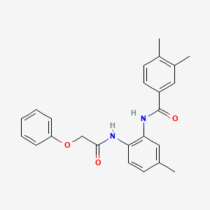 molecular formula C24H24N2O3 B4190637 3,4-dimethyl-N-{5-methyl-2-[(phenoxyacetyl)amino]phenyl}benzamide 