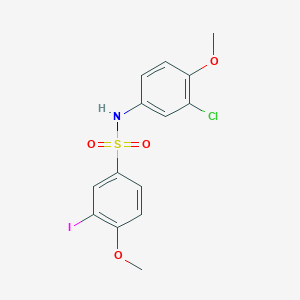 molecular formula C14H13ClINO4S B4190640 N-(3-chloro-4-methoxyphenyl)-3-iodo-4-methoxybenzenesulfonamide 