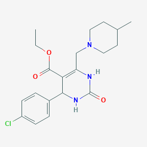 molecular formula C20H26ClN3O3 B4190666 ethyl 4-(4-chlorophenyl)-6-[(4-methyl-1-piperidinyl)methyl]-2-oxo-1,2,3,4-tetrahydro-5-pyrimidinecarboxylate 