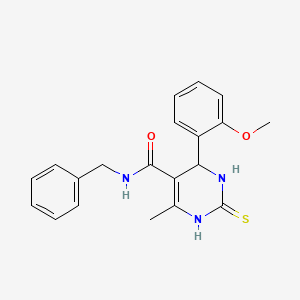 molecular formula C20H21N3O2S B4190674 N-benzyl-4-(2-methoxyphenyl)-6-methyl-2-thioxo-1,2,3,4-tetrahydro-5-pyrimidinecarboxamide 
