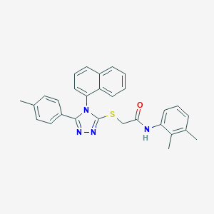 molecular formula C29H26N4OS B419068 N-(2,3-dimethylphenyl)-2-{[5-(4-methylphenyl)-4-(1-naphthyl)-4H-1,2,4-triazol-3-yl]sulfanyl}acetamide 