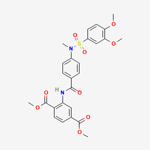 molecular formula C26H26N2O9S B4190694 dimethyl 2-({4-[[(3,4-dimethoxyphenyl)sulfonyl](methyl)amino]benzoyl}amino)terephthalate 