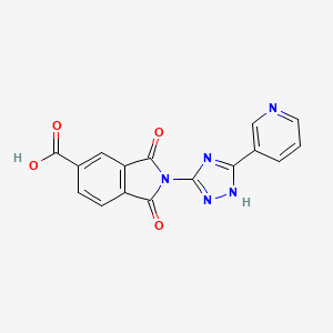molecular formula C16H9N5O4 B4190711 1,3-dioxo-2-[3-(3-pyridinyl)-1H-1,2,4-triazol-5-yl]-5-isoindolinecarboxylic acid 