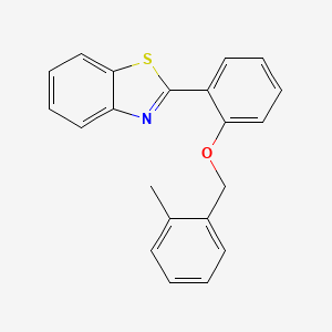 molecular formula C21H17NOS B4190718 2-{2-[(2-methylbenzyl)oxy]phenyl}-1,3-benzothiazole 