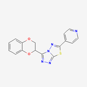 molecular formula C16H11N5O2S B4190722 3-(2,3-dihydro-1,4-benzodioxin-2-yl)-6-(4-pyridinyl)[1,2,4]triazolo[3,4-b][1,3,4]thiadiazole 