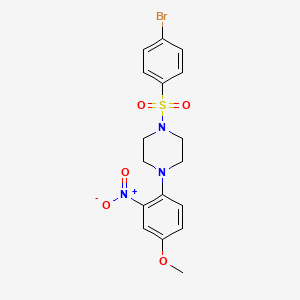 molecular formula C17H18BrN3O5S B4190733 1-[(4-bromophenyl)sulfonyl]-4-(4-methoxy-2-nitrophenyl)piperazine 