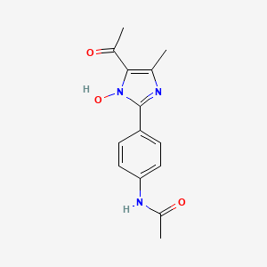 molecular formula C14H15N3O3 B4190739 N-[4-(5-acetyl-1-hydroxy-4-methyl-1H-imidazol-2-yl)phenyl]acetamide 