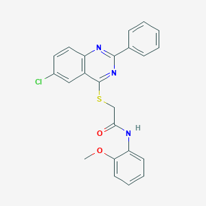 2-[(6-chloro-2-phenyl-4-quinazolinyl)sulfanyl]-N-(2-methoxyphenyl)acetamide
