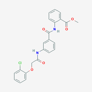 molecular formula C23H19ClN2O5 B4190742 methyl 2-[(3-{[(2-chlorophenoxy)acetyl]amino}benzoyl)amino]benzoate 