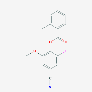 molecular formula C16H12INO3 B4190754 4-cyano-2-iodo-6-methoxyphenyl 2-methylbenzoate 