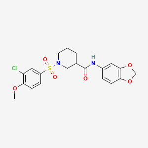 molecular formula C20H21ClN2O6S B4190757 N-1,3-benzodioxol-5-yl-1-[(3-chloro-4-methoxyphenyl)sulfonyl]-3-piperidinecarboxamide 