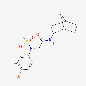 molecular formula C17H23BrN2O3S B4190769 N~1~-bicyclo[2.2.1]hept-2-yl-N~2~-(4-bromo-3-methylphenyl)-N~2~-(methylsulfonyl)glycinamide 