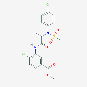 molecular formula C18H18Cl2N2O5S B4190773 methyl 4-chloro-3-{[N-(4-chlorophenyl)-N-(methylsulfonyl)alanyl]amino}benzoate 