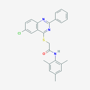 2-[(6-chloro-2-phenyl-4-quinazolinyl)sulfanyl]-N-mesitylacetamide