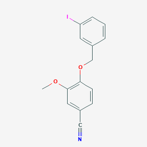 molecular formula C15H12INO2 B4190787 4-[(3-iodobenzyl)oxy]-3-methoxybenzonitrile 