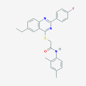 N-(2,4-dimethylphenyl)-2-{[6-ethyl-2-(4-fluorophenyl)-4-quinazolinyl]sulfanyl}acetamide