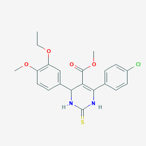 molecular formula C21H21ClN2O4S B4190790 methyl 6-(4-chlorophenyl)-4-(3-ethoxy-4-methoxyphenyl)-2-thioxo-1,2,3,4-tetrahydro-5-pyrimidinecarboxylate 