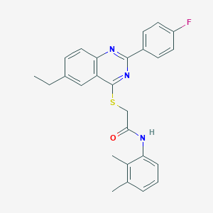 molecular formula C26H24FN3OS B419081 N-(2,3-dimethylphenyl)-2-{[6-ethyl-2-(4-fluorophenyl)-4-quinazolinyl]sulfanyl}acetamide 
