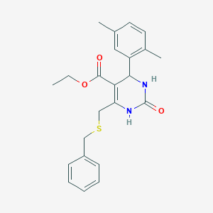 molecular formula C23H26N2O3S B4190818 ethyl 6-[(benzylthio)methyl]-4-(2,5-dimethylphenyl)-2-oxo-1,2,3,4-tetrahydro-5-pyrimidinecarboxylate 