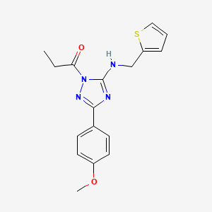 molecular formula C17H18N4O2S B4190825 3-(4-methoxyphenyl)-1-propionyl-N-(2-thienylmethyl)-1H-1,2,4-triazol-5-amine 