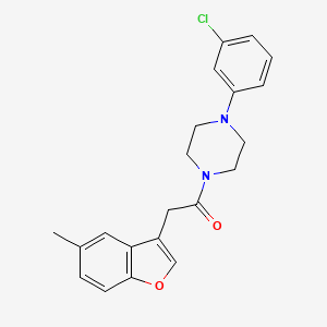 molecular formula C21H21ClN2O2 B4190830 1-(3-chlorophenyl)-4-[(5-methyl-1-benzofuran-3-yl)acetyl]piperazine 