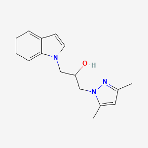 molecular formula C16H19N3O B4190853 1-(3,5-dimethyl-1H-pyrazol-1-yl)-3-(1H-indol-1-yl)-2-propanol 