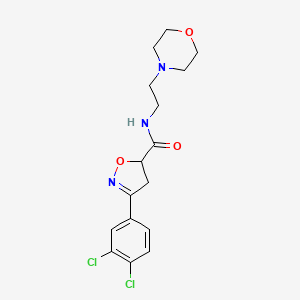 molecular formula C16H19Cl2N3O3 B4190854 3-(3,4-dichlorophenyl)-N-[2-(4-morpholinyl)ethyl]-4,5-dihydro-5-isoxazolecarboxamide 