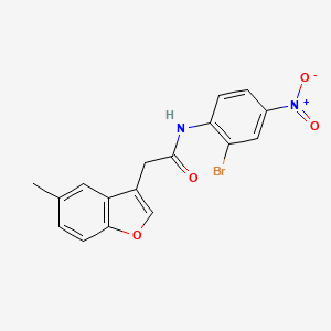molecular formula C17H13BrN2O4 B4190861 N-(2-bromo-4-nitrophenyl)-2-(5-methyl-1-benzofuran-3-yl)acetamide 