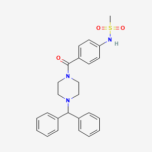 molecular formula C25H27N3O3S B4190867 N-(4-{[4-(diphenylmethyl)-1-piperazinyl]carbonyl}phenyl)methanesulfonamide 