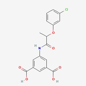 molecular formula C17H14ClNO6 B4190887 5-{[2-(3-chlorophenoxy)propanoyl]amino}isophthalic acid 