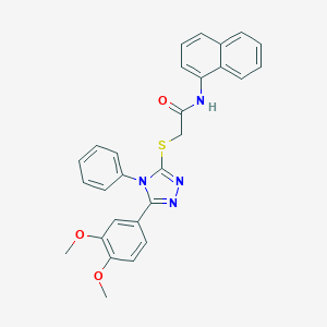 2-{[5-(3,4-dimethoxyphenyl)-4-phenyl-4H-1,2,4-triazol-3-yl]sulfanyl}-N-(1-naphthyl)acetamide