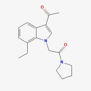 molecular formula C18H22N2O2 B4190909 1-{7-ethyl-1-[2-oxo-2-(1-pyrrolidinyl)ethyl]-1H-indol-3-yl}ethanone 