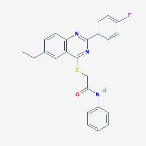 2-{[6-ethyl-2-(4-fluorophenyl)-4-quinazolinyl]sulfanyl}-N-phenylacetamide