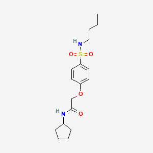 molecular formula C17H26N2O4S B4190926 2-{4-[(butylamino)sulfonyl]phenoxy}-N-cyclopentylacetamide 