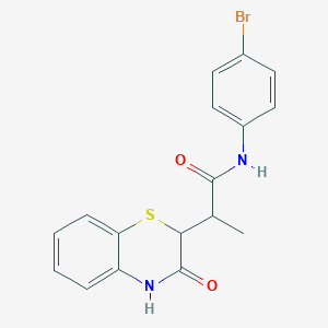 molecular formula C17H15BrN2O2S B4190930 N-(4-bromophenyl)-2-(3-oxo-3,4-dihydro-2H-1,4-benzothiazin-2-yl)propanamide 