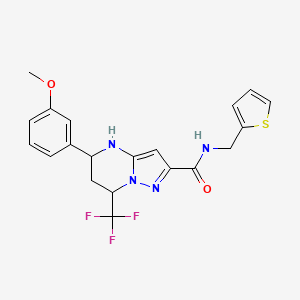 molecular formula C20H19F3N4O2S B4190937 5-(3-methoxyphenyl)-N-(2-thienylmethyl)-7-(trifluoromethyl)-4,5,6,7-tetrahydropyrazolo[1,5-a]pyrimidine-2-carboxamide 
