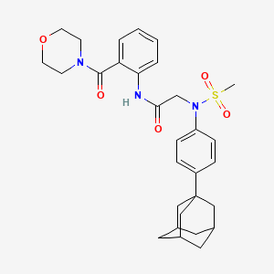 molecular formula C30H37N3O5S B4190947 N~2~-[4-(1-adamantyl)phenyl]-N~2~-(methylsulfonyl)-N~1~-[2-(4-morpholinylcarbonyl)phenyl]glycinamide 