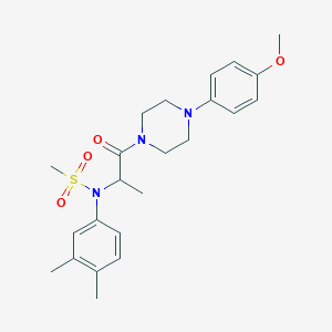 molecular formula C23H31N3O4S B4190949 N-(3,4-dimethylphenyl)-N-{2-[4-(4-methoxyphenyl)-1-piperazinyl]-1-methyl-2-oxoethyl}methanesulfonamide 